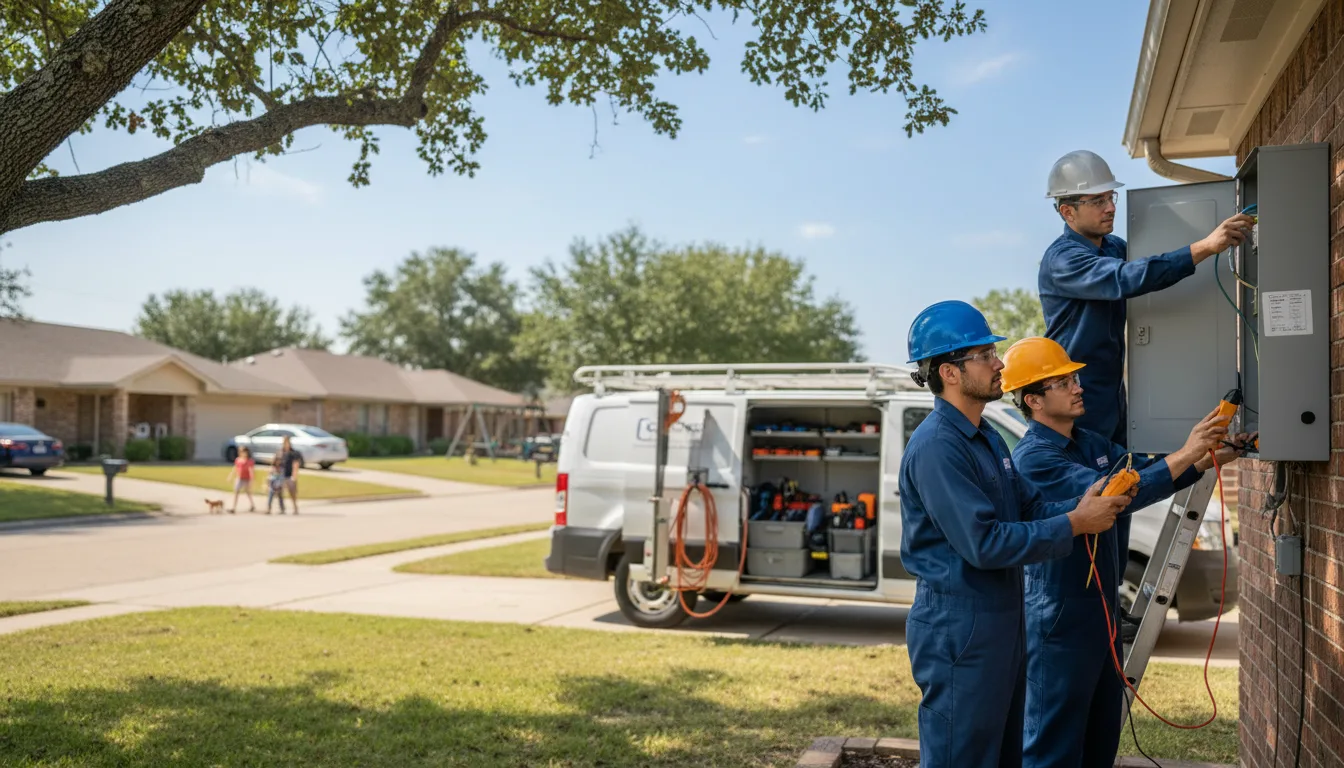Certified electrician providing emergency electrical services in Cyril, OK